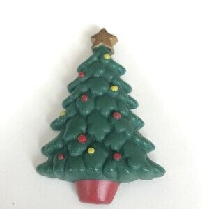 Russ Vintage Brooch green enamel‎ Christmas Tree Pin